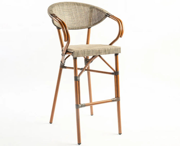 Soleil Curved Outdoor Bar Chair - Outdoor chair - Furniselan - Dark-Walnut