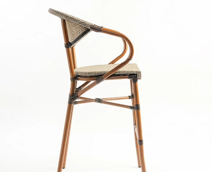 Soleil Curved Outdoor Bar Chair - Outdoor chair - Furniselan - Dark-Walnut