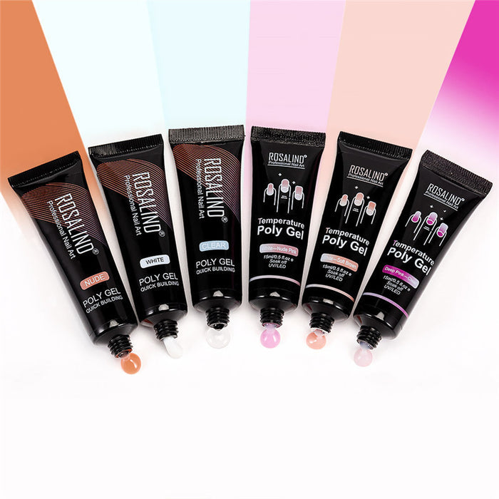 Set of Rosalind poly gel tubes on a gradient background