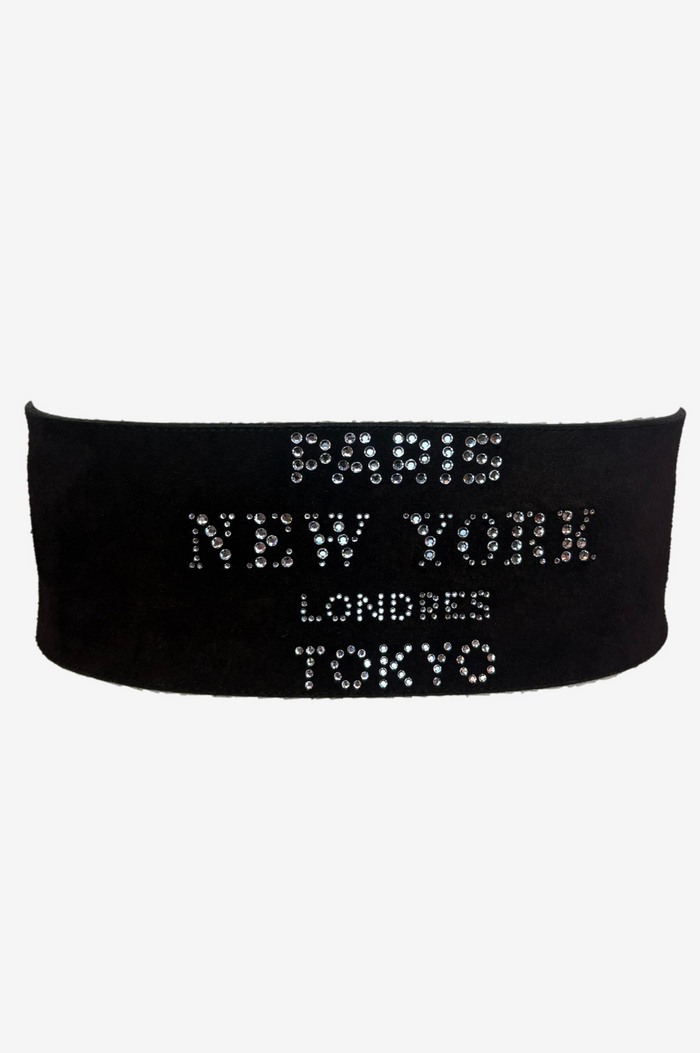 Sonia Rykiel Brown Wide Waist Belt With Crystals and Double Buckles