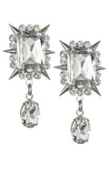 Alessandra Rich Spike Pendant Drop Clip - On Earrings - Runway Catalog
