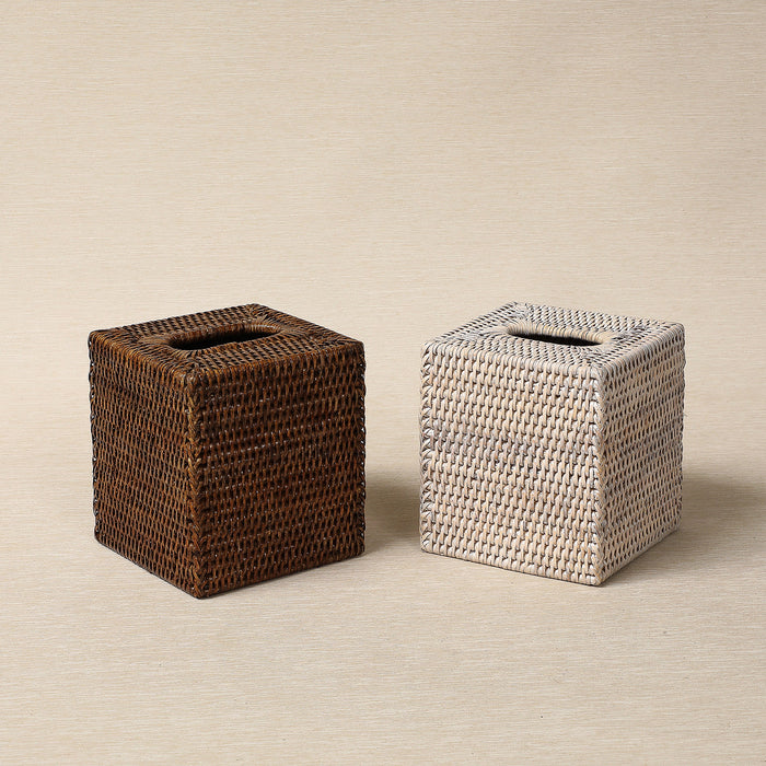 Square Rattan Tissue Box Cover