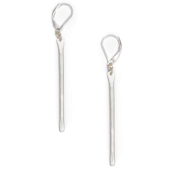 Stem Long Skinny Bar Earrings in gold or silver