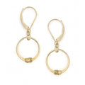 Stitch Earrings Wire Wrapped Circles Dainty Drops