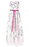 Marchesa Notte Strapless Printed Mikado Corseted Gown - Runway Catalog