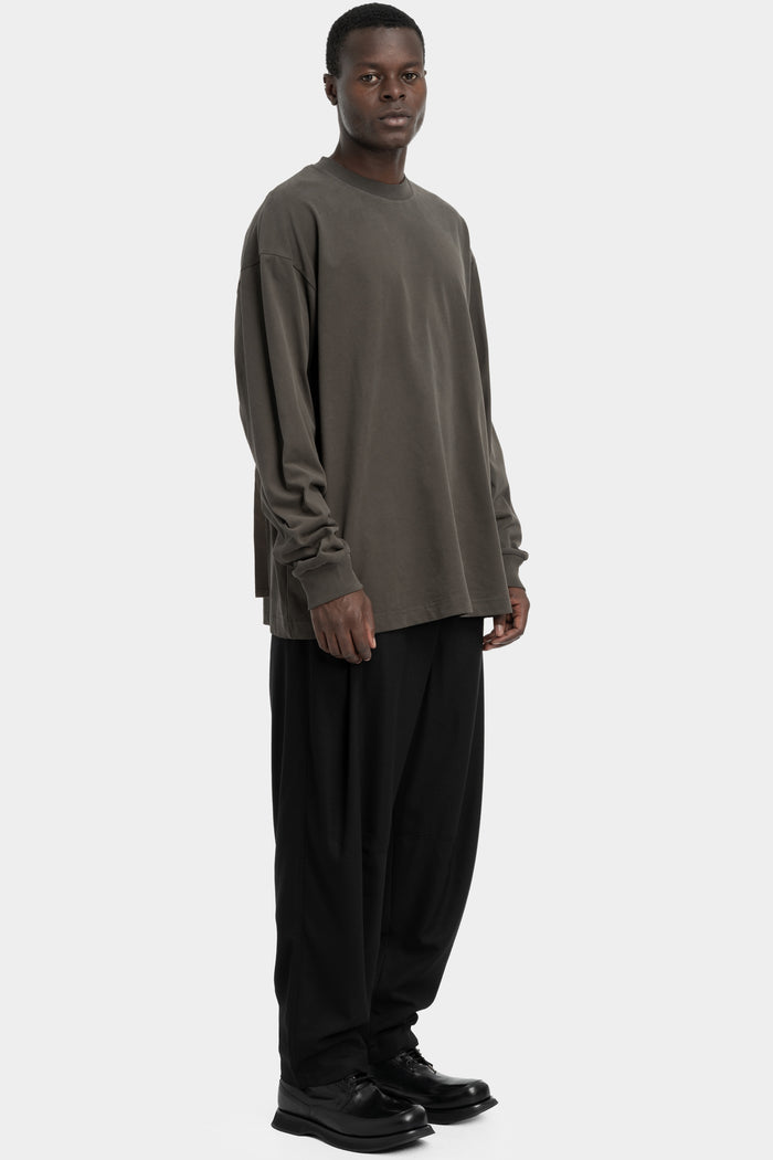Strapped long sleeve t-shirt, Khaki grey