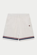 STRIPE CROCHET KNIT SHORTS - BURGUNDY