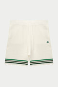 STRIPE CROCHET KNIT SHORTS - WHITE