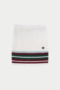 STRIPE CROCHET KNITTED MINI SKIRT - BURGUNDY