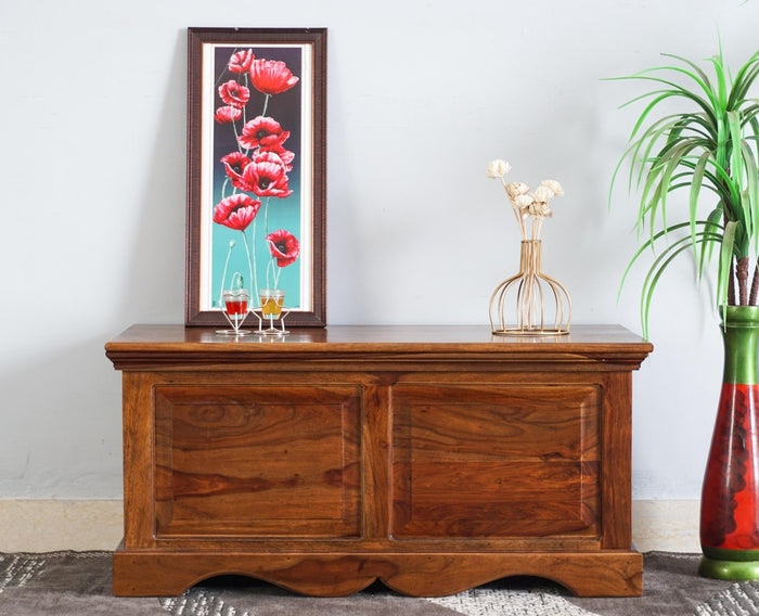 Sweden Sheesham Wood Trunk Box - Furniselan - Teak-Finish
