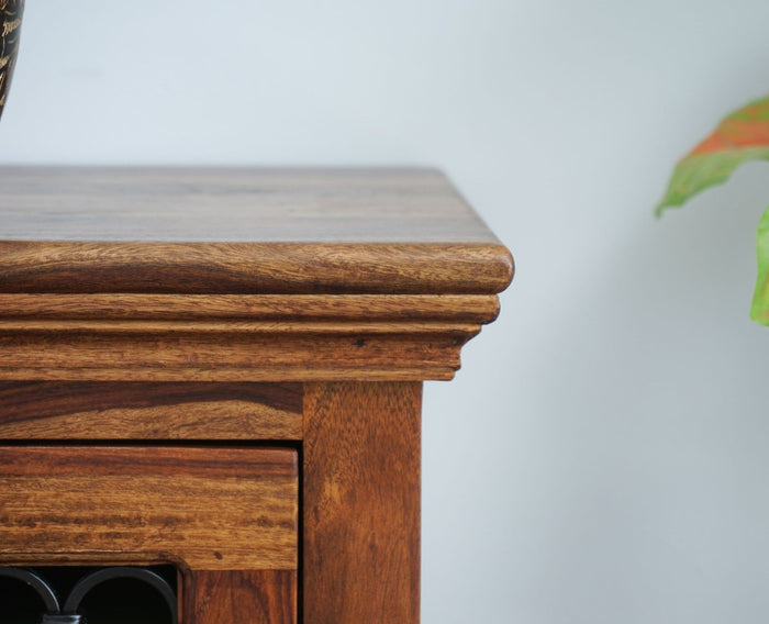 Sweden Solid Wood Bedside Table - Furniselan-Teak-Finish