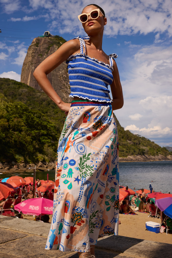 Swing Skirt- Corfu Blue