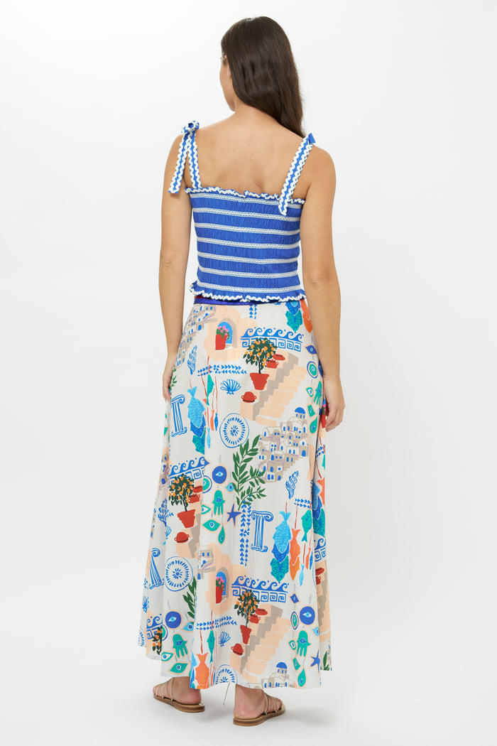 Swing Skirt- Corfu Blue