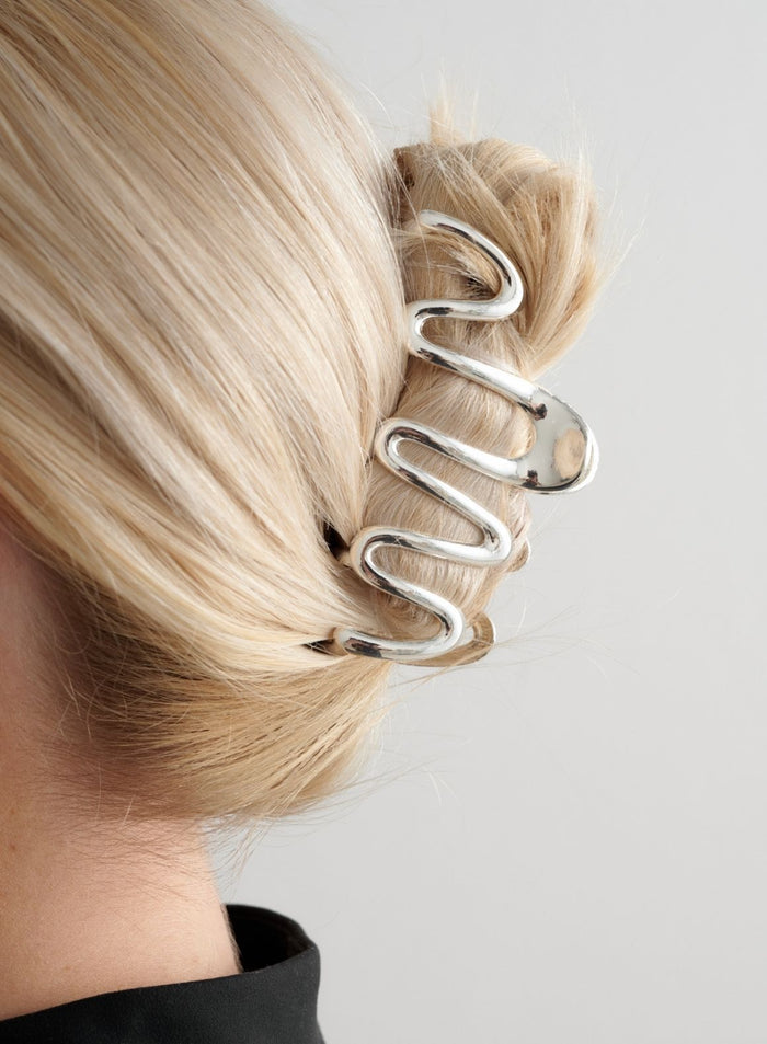 Silver Swirl Hair Claw