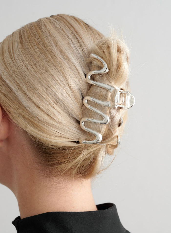 Silver Swirl Hair Claw