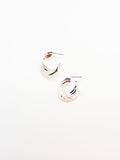 Swirl Nickel Free Short Silver Hoops