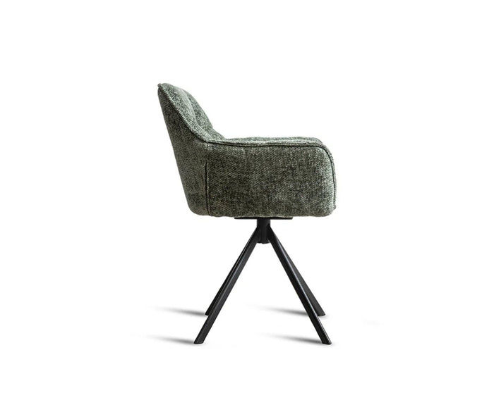 Synera Link Dining Chair – Modern Upholstered Dining Chair for Home & Café Green