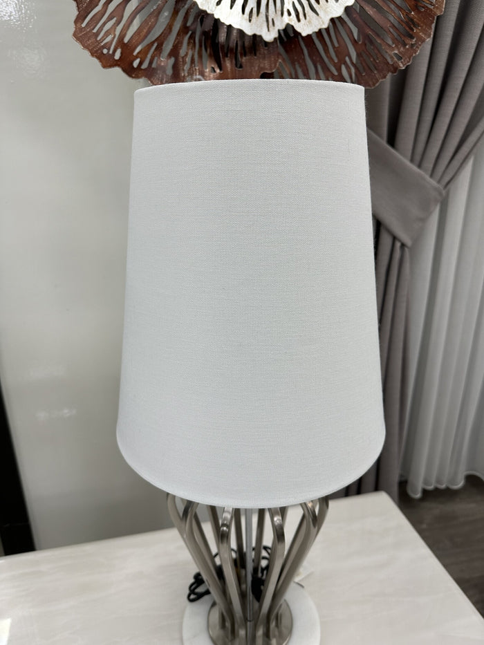 Liman Home Decor - Liman Online Tafellamp Metaal Zilver Marmer Voet