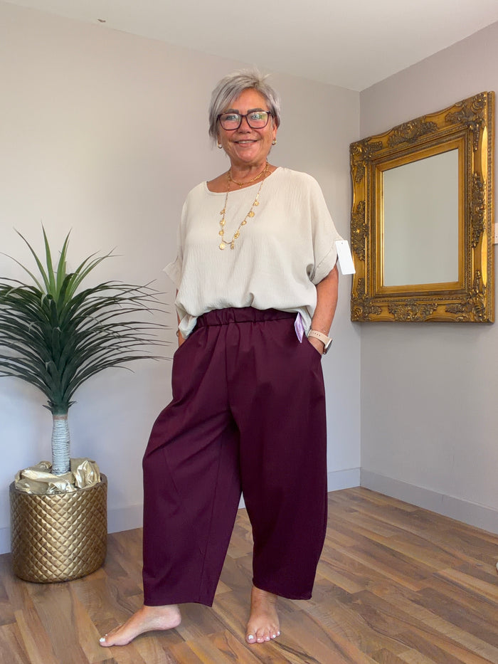 Tanisha Lightweight Scuba Barrel Leg Pants(matching jacket available )