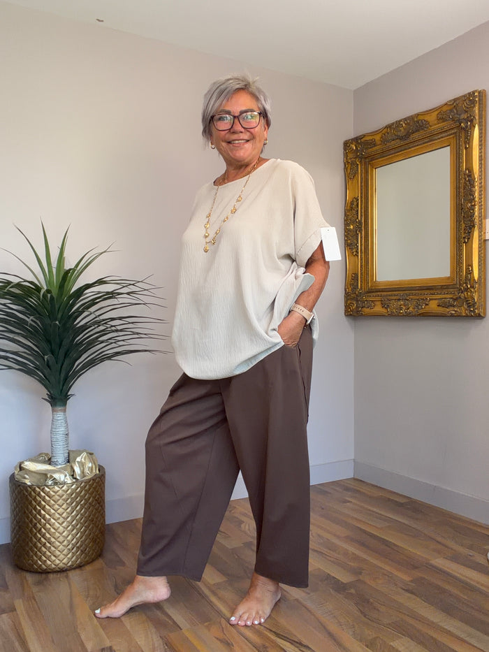 Tanisha Lightweight Scuba Barrel Leg Pants(matching jacket available )