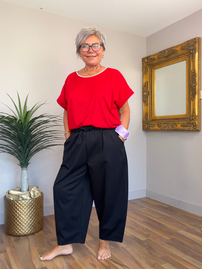 Tanisha Lightweight Scuba Barrel Leg Pants(matching jacket available )