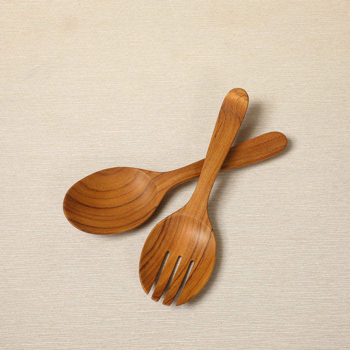 Teak serving set