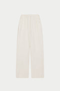 TEXTURED LINEN BUTTON DETAIL TROUSER - BEIGE