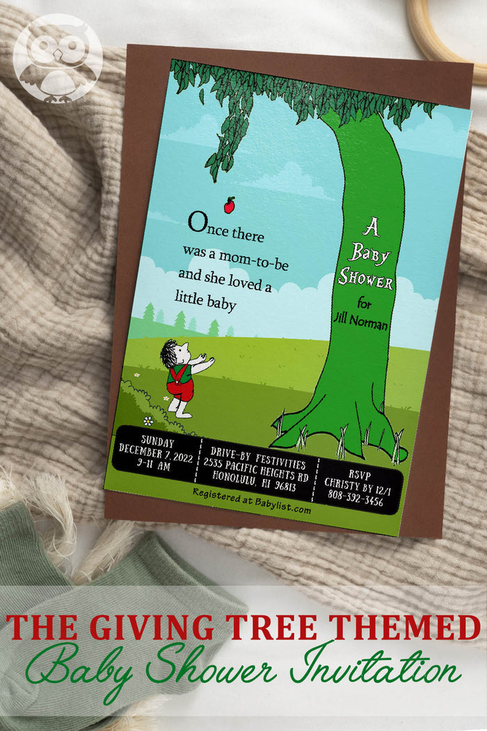 The Giving Tree Baby Shower Invitation - Jolly Owl Designs