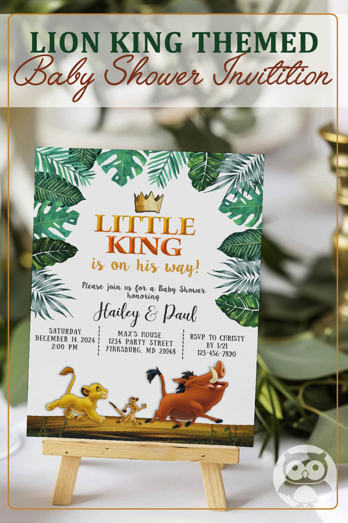 The Lion King Baby Shower Invitation - Jolly Owl Designs