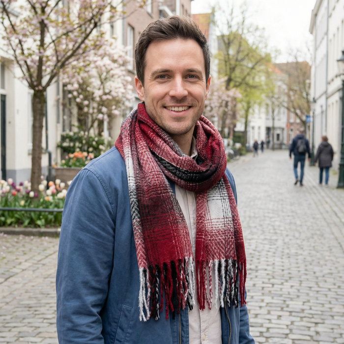 Thick Check Tartan Scarf