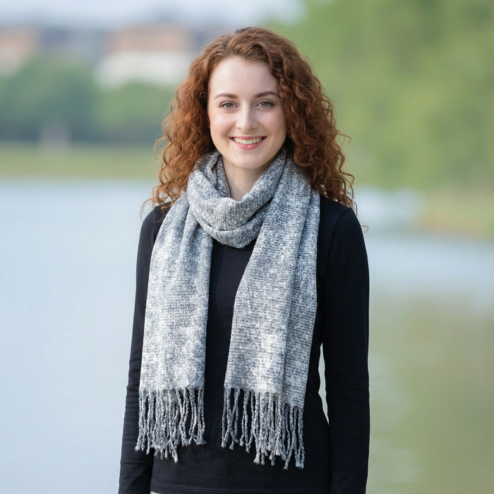 Ticha - Crinkle Pastel Scarf (65x180cm) - Cloud Grey