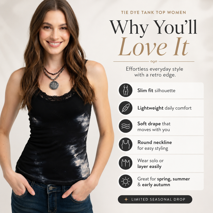 Fitted tie dye top for women with a close-to-body silhouette, soft drape and simple styling for denim, trousers or outerwear.