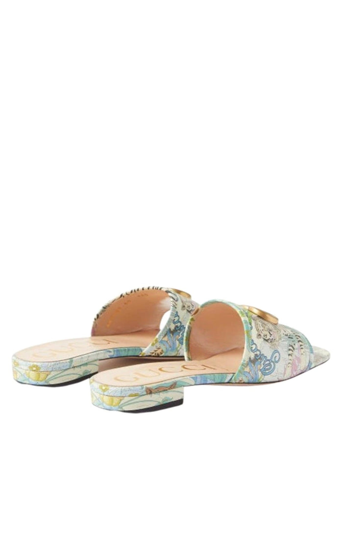 Gucci Tiger - print Leather Slides - Runway Catalog