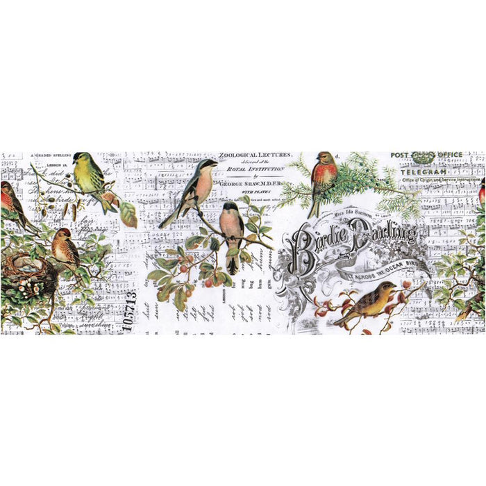 Tim Holtz - Advantus - Idea-Ology - Collage Paper 6"X6yds - Aviary. A roll of semi-transparent paper that can be used to collage. This package contains one 6 yard roll of 6 inch collage paper. Imported. Available at Embellish Away located in Bowmanville Ontario Canada.