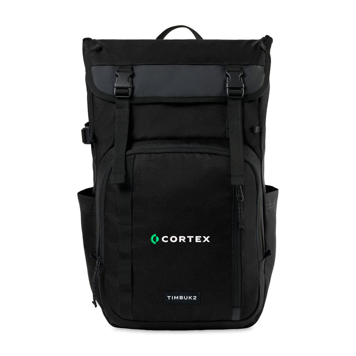 Timbuk2 City Compass Recycled Polyester Tech Flap Pack - Jet Black | Custom Branded | Lemon Print