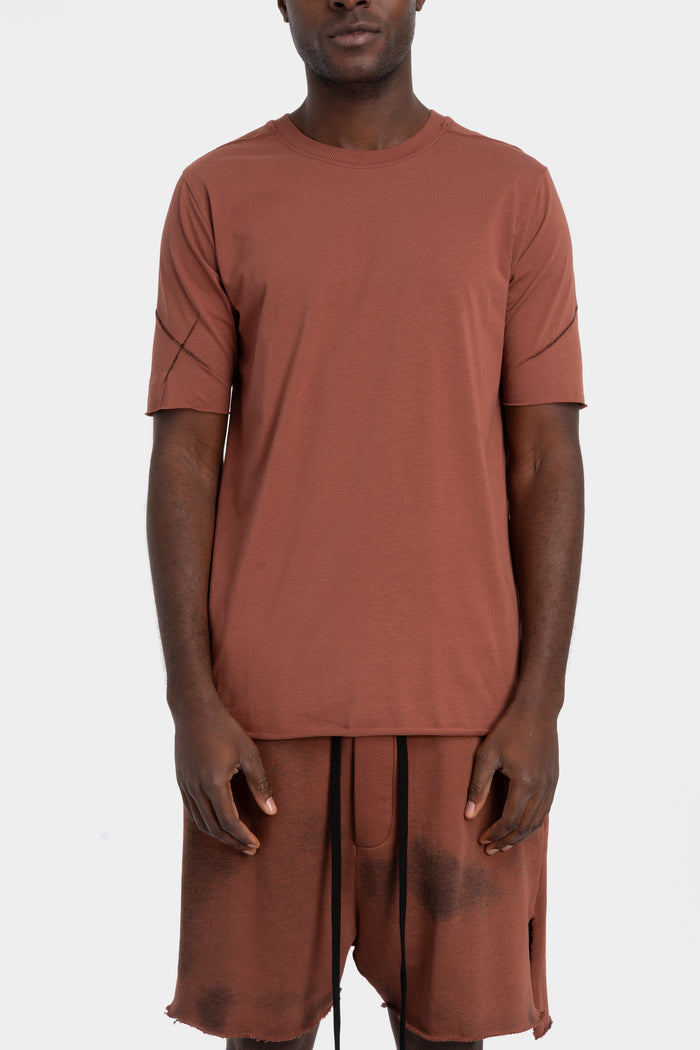 Thom Krom | SS26 - Tonal stitch cotton t-shirt, Red wood MTS934