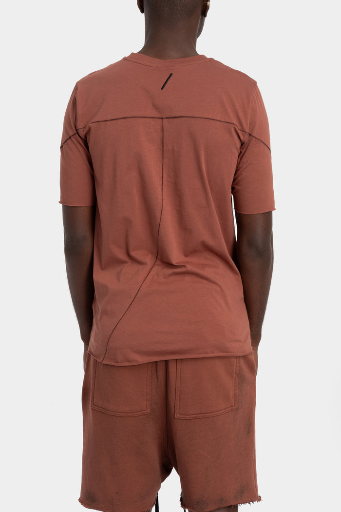 Thom Krom | SS26 - Tonal stitch cotton t-shirt, Red wood MTS934