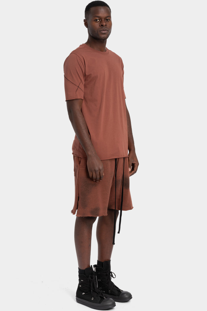 Thom Krom | SS26 - Tonal stitch cotton t-shirt, Red wood MTS934