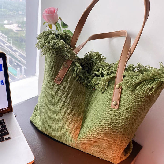 travel tote bag open interior view fits 15 inch laptop plus essentials magnetic closure fashion shoulder carry women