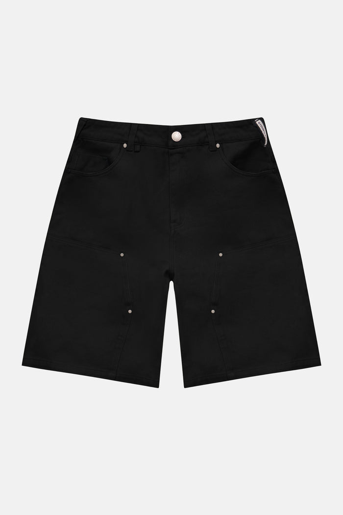 TWILL CARPENTER SHORTS - BLACK
