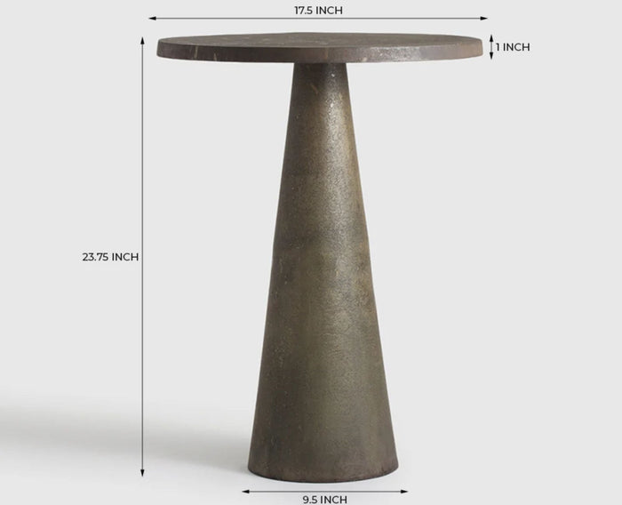 Twin Tala Alluminium Accent Table Aluminium Matte Antique Brass