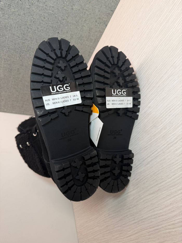 Ugg Australian Shepard Womens Sheepskin Wool Lace Up Boots