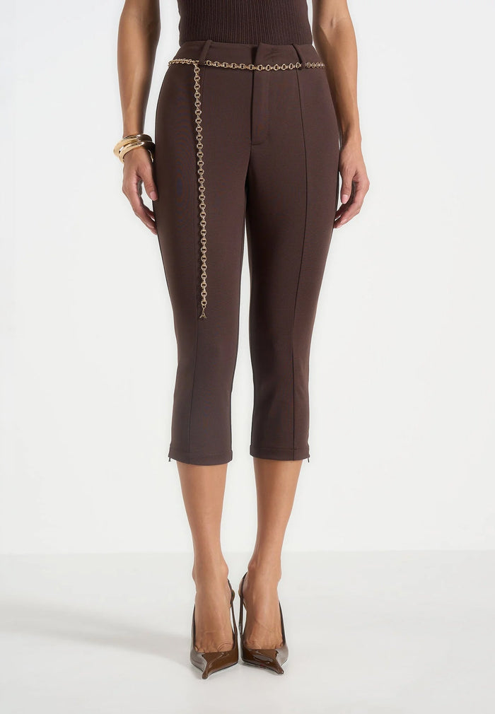 una-capri-leggings-with-chain-brown