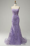 Unique Prom Dress 2024 Spaghetti Straps Mermaid Beaded