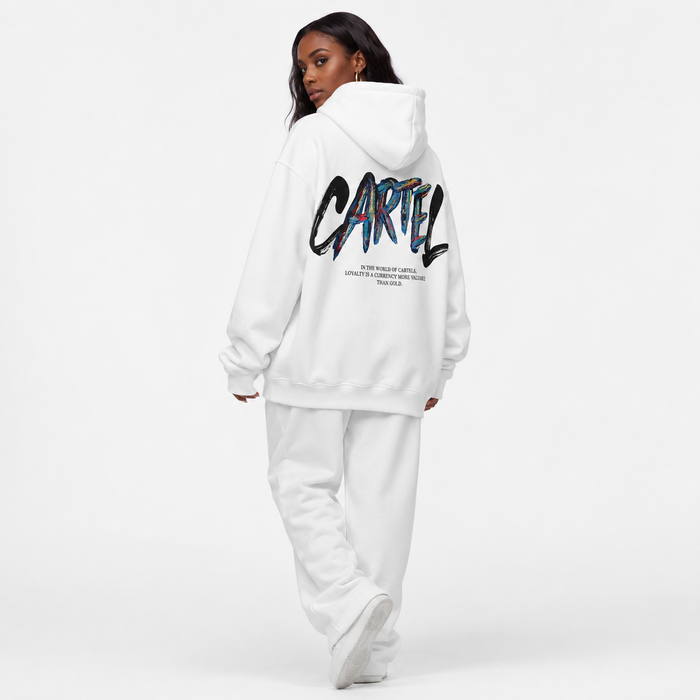 Unisex Pullover Hoodie - Loose 3D Sports Style in White