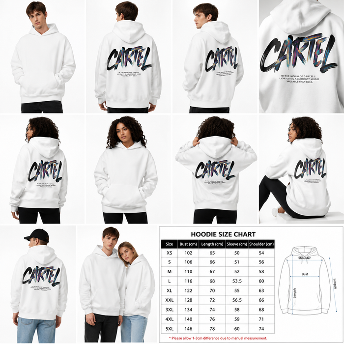 Unisex Pullover Hoodie - Loose 3D Sports Style in White