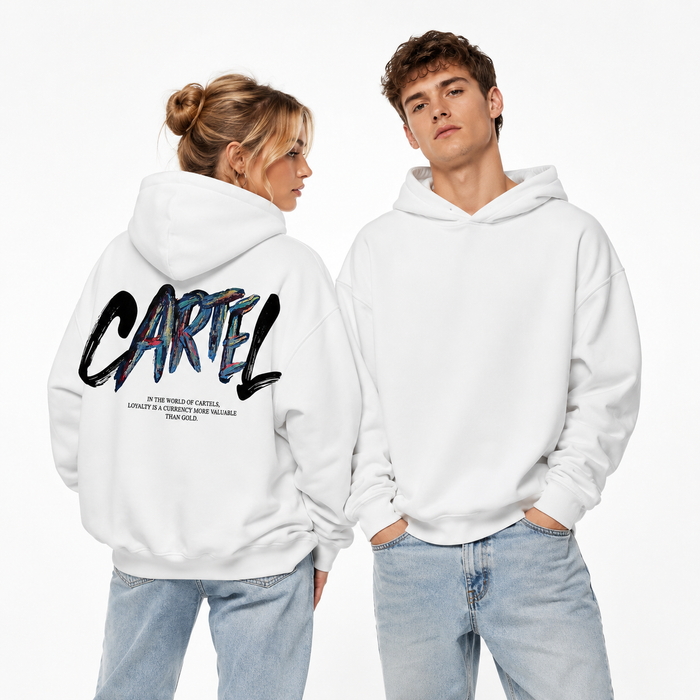 Unisex Pullover Hoodie - Loose 3D Sports Style in White