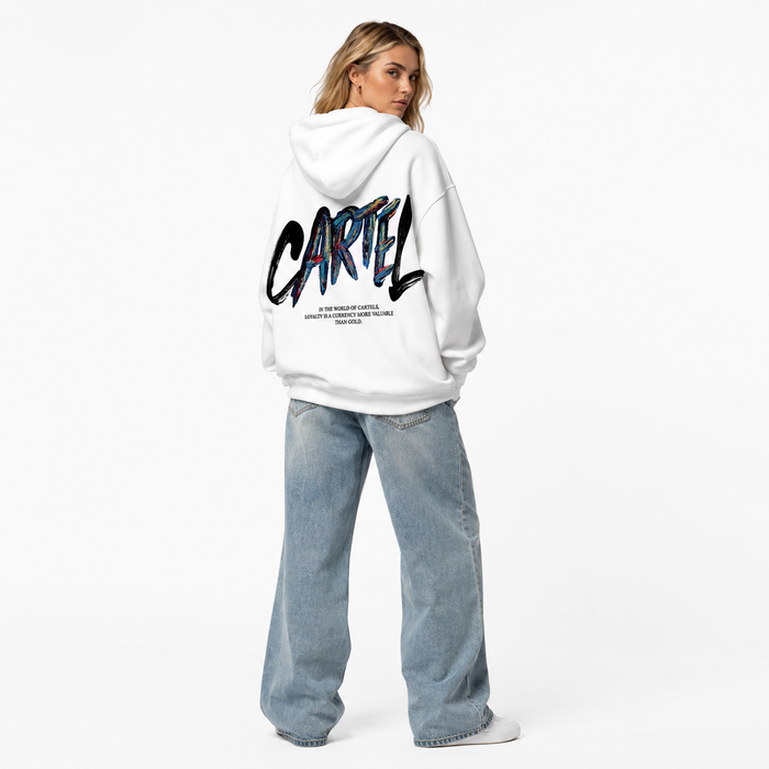 Unisex Pullover Hoodie - Loose 3D Sports Style in White