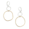 Uplift Golden Organic Circles Mixed Metal Earrings