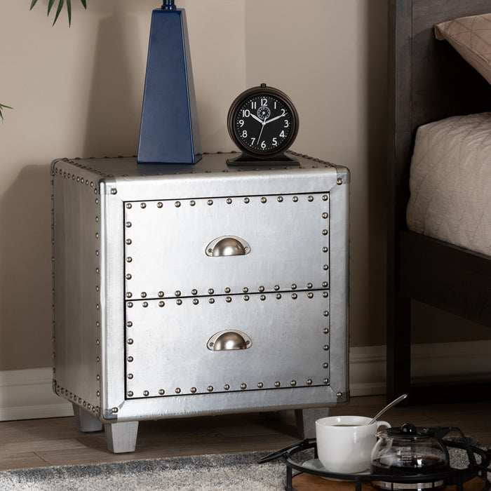 Urban Designs 19-Inch High Industrial Style Metal Nightstand